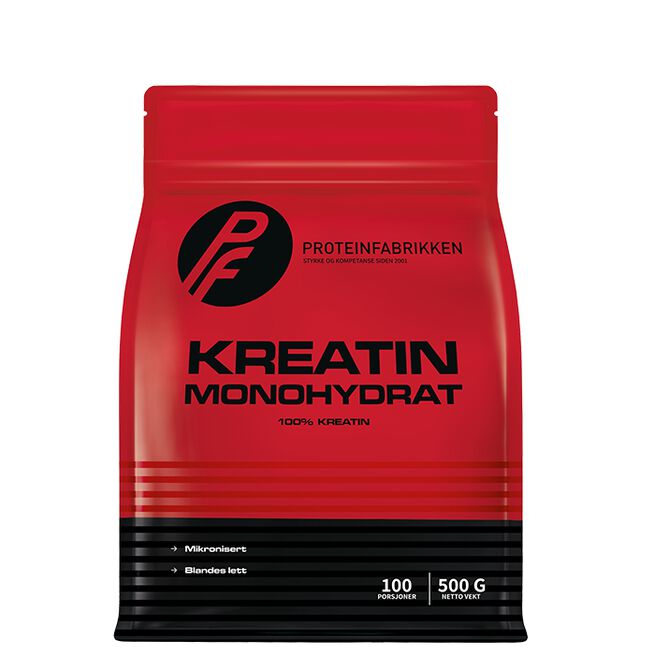Proteinfabrikken Kreatin monohydrat 500g PF Creatine Monohydrate, 500 g