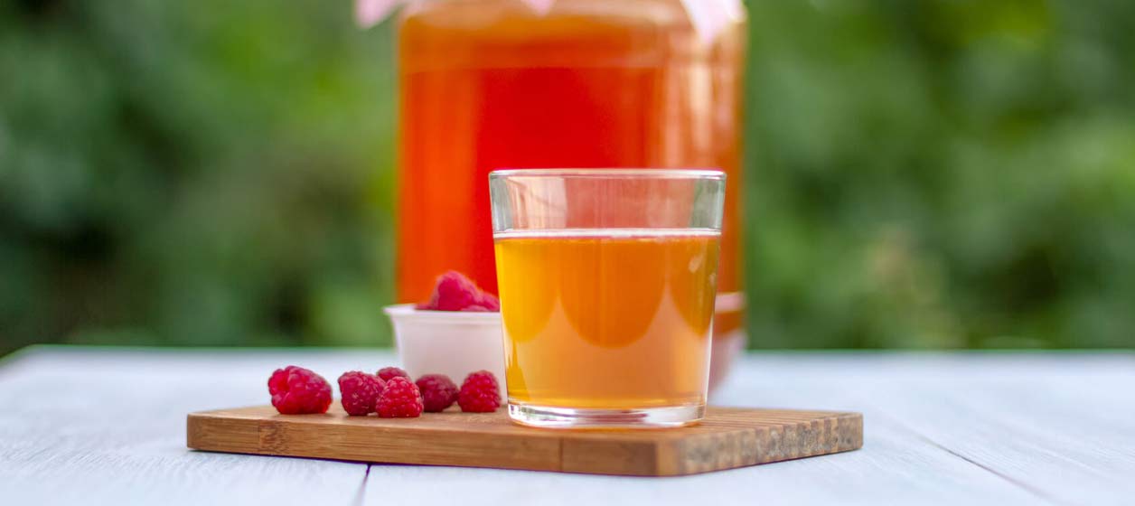 Kombucha med hallon Kombucha med hallon
