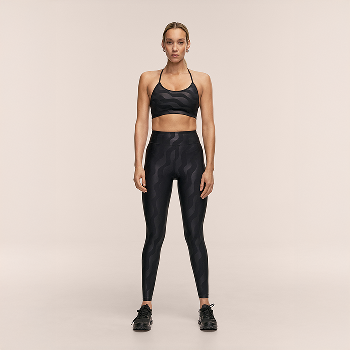 Heat High Waist Tights Svart Mönstrad