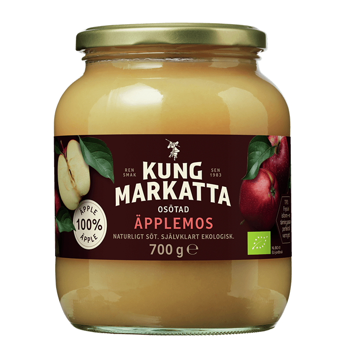 Ekologisk Osötad Äppelmos 700g