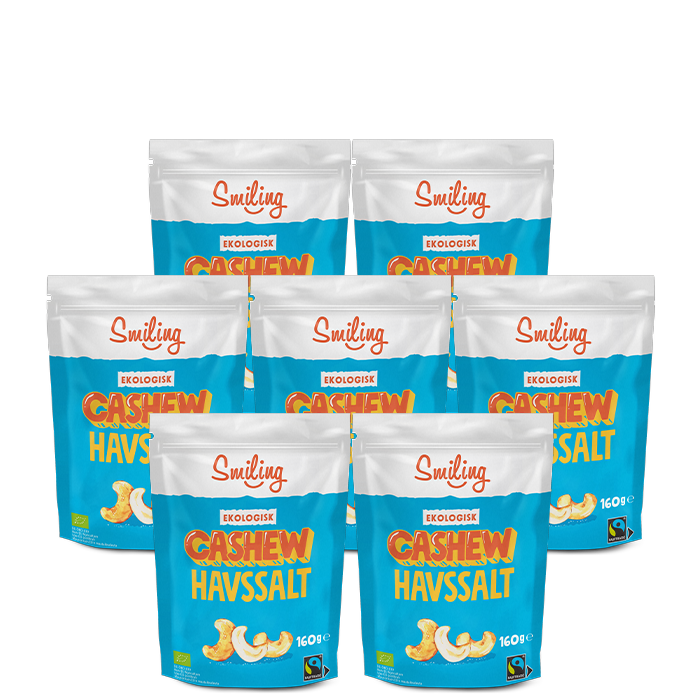 7 x Smiling Cashew Havssalt, 160 g
