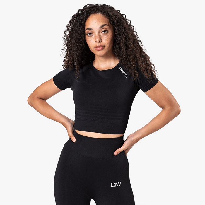 Bild av Define Seamless Cropped T-shirt, Black