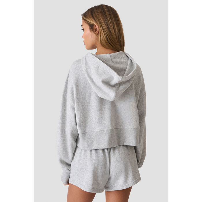 Everyday Terry Cropped Hoodie Gr&aring;