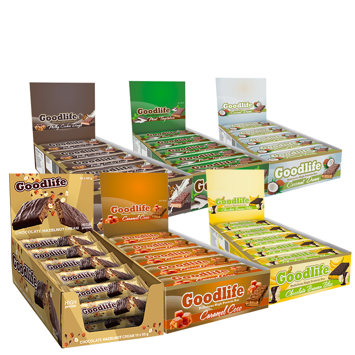 Bild av 90 x Goodlife, 50 g BIG BUY, Proteinbars