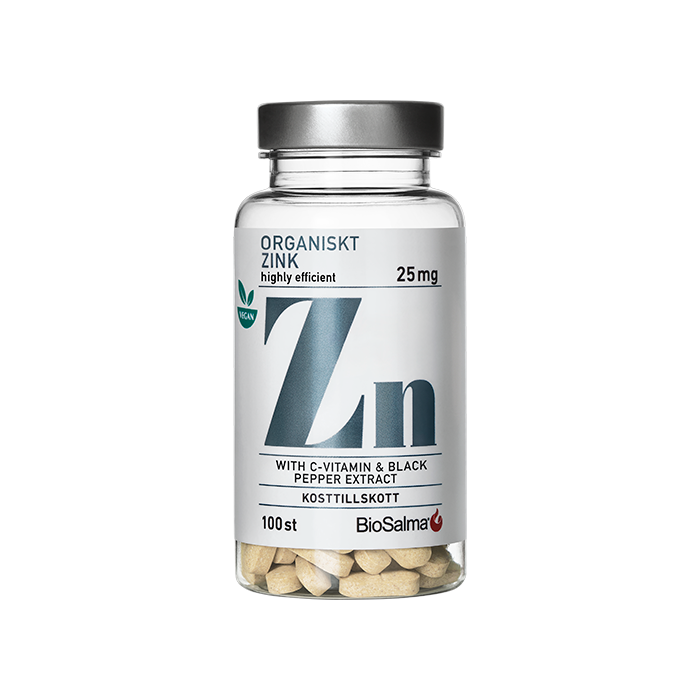 Zink 25mg + C-vitamin & Svartpeppar 100 tabletter