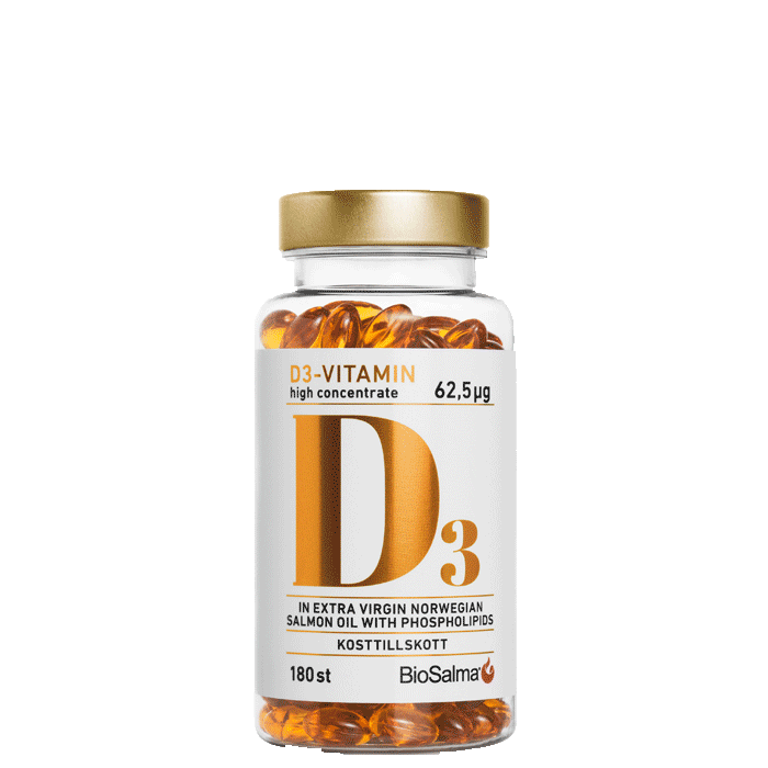 D3-vitamin + Laxolja 180 kapslar