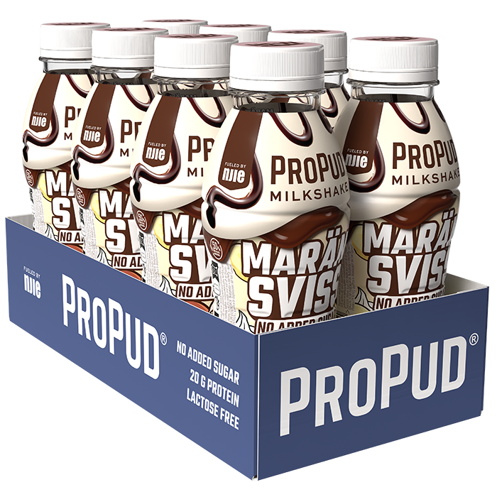 8 x ProPud Protein Milkshake, 330 ml, Marängsviss