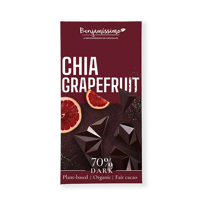 Choklad Mörk 70%Chia Grapefrukt 60 g