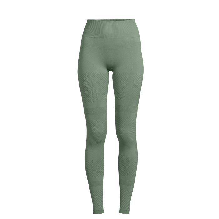 Essential Block Seamless High Waist Tights, Dusty Green - Casall Sportswear