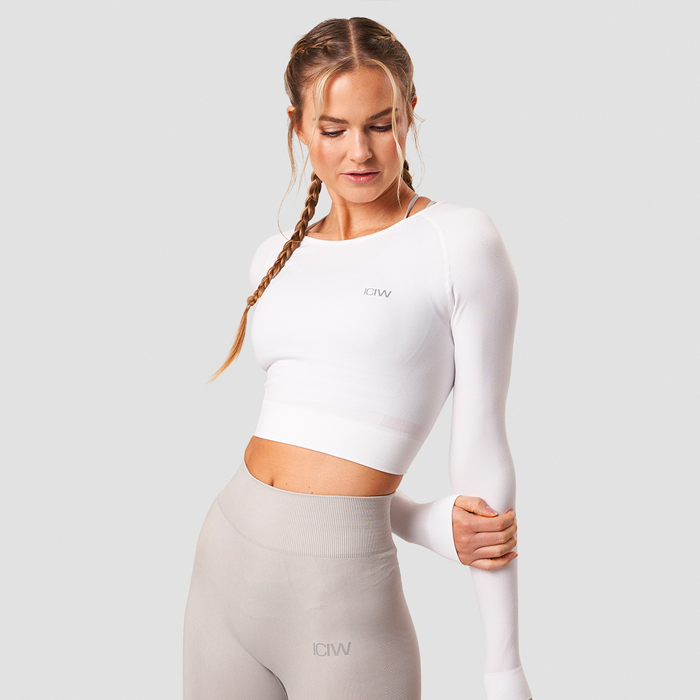 Bild av Define Seamless LS Crop Top, White