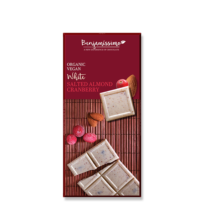 Choklad Vit Salt Mandel & Tranbär 70 g
