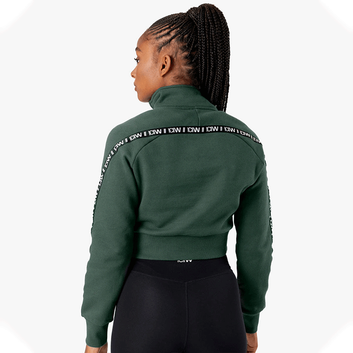 Bild av Essential Cropped Logo Sweater, Moss