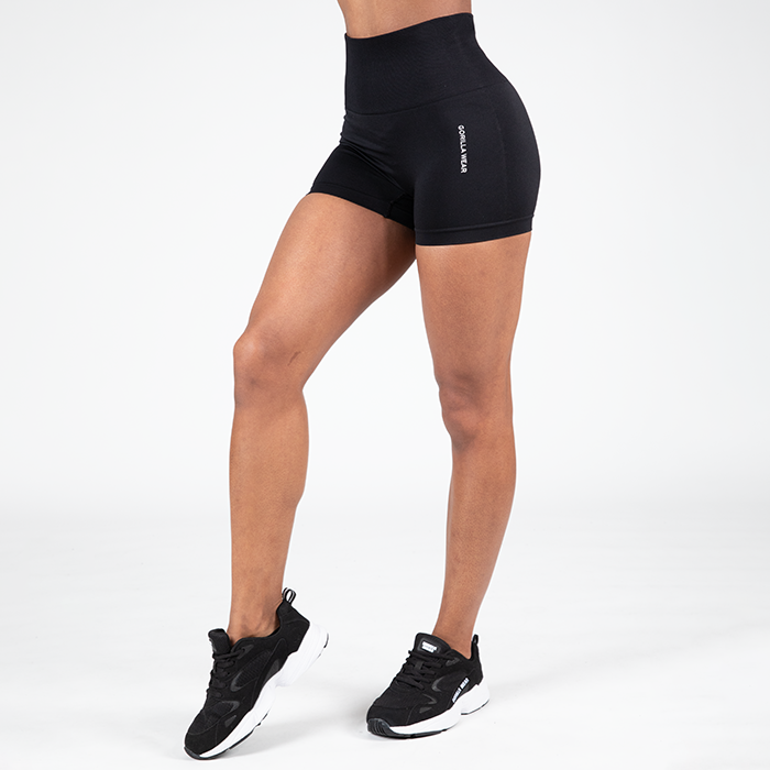 Quincy Seamless Shorts, Black - Gorilla Wear