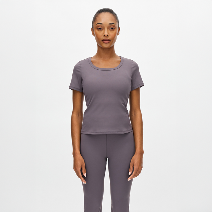 Rib Tr&auml;ningstshirt Lila