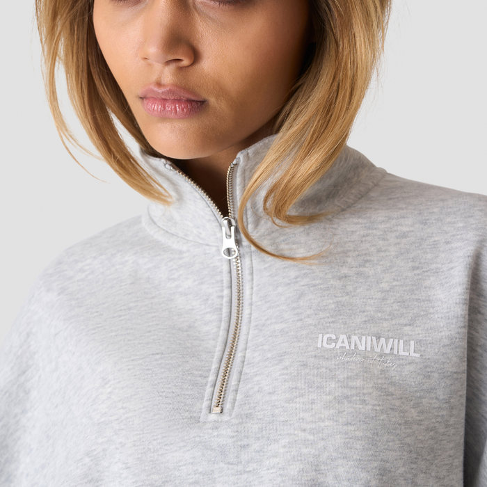 Everyday Terry Sweatshirt med Kort Dragkedja Gr&aring;