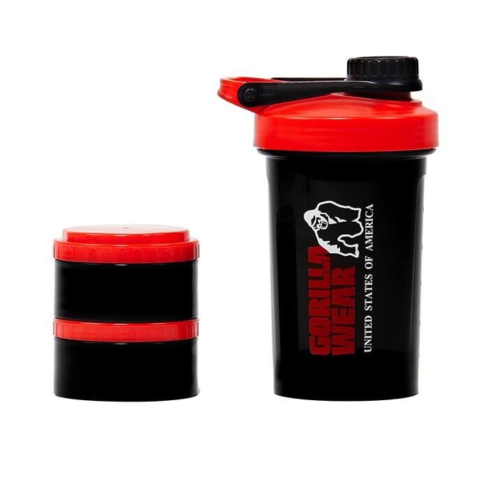 Shaker 2 Go Svart/R&ouml;d 500 ml + 130 ml x 2