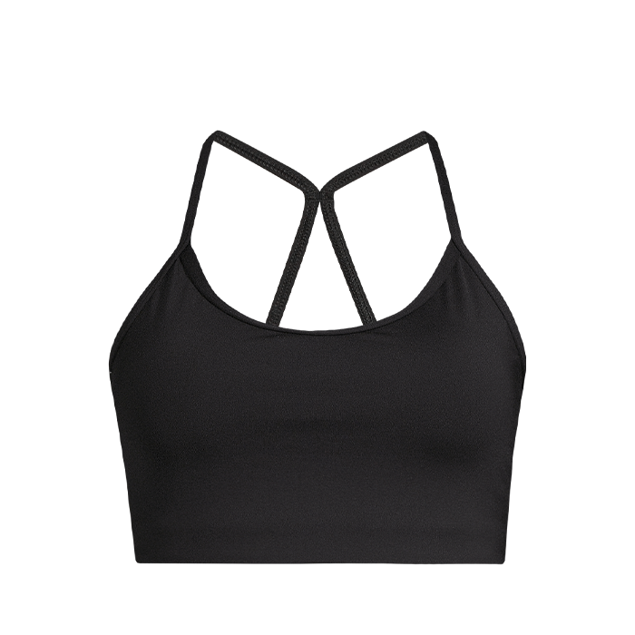 Sleek Strappy Sports Bra, Black
