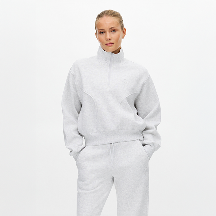 Base Half‑Zip Ljusgrå