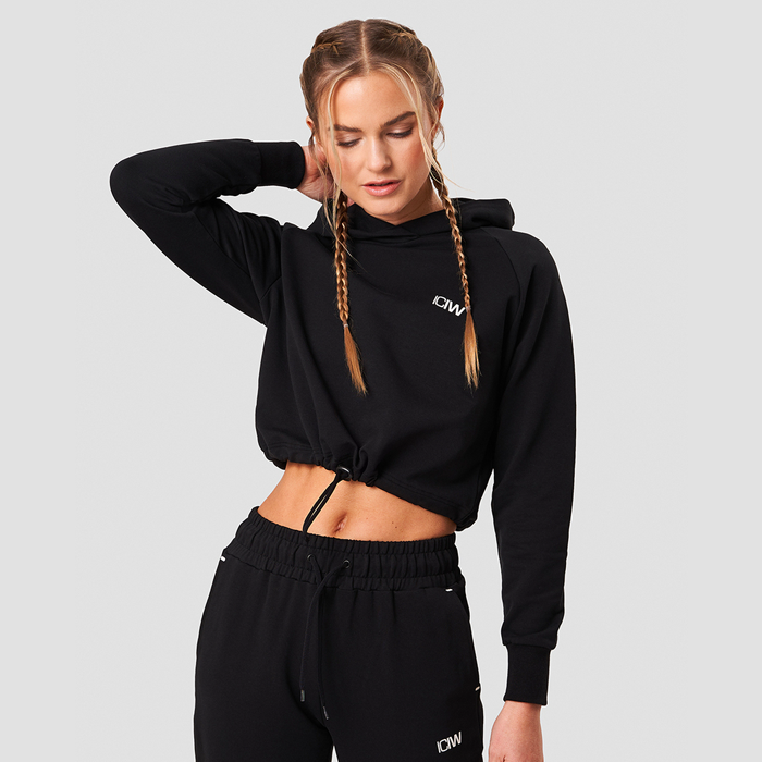 Bild av Adjustable Cropped Hoodie, Black