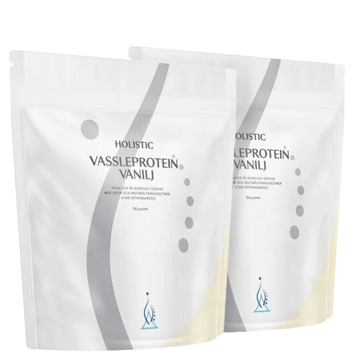 2 x Holistic Vassleprotein 750 g Vanilj