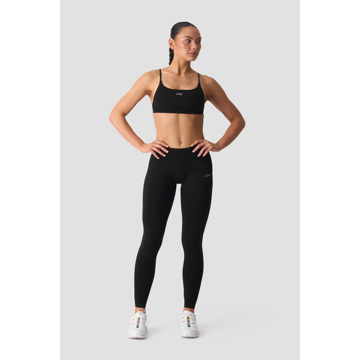 Smooth Seamless Tights Medelh&ouml;g Midja V‑form Svart