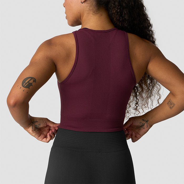 Define Seamless Cropped Tank Top, Dark Mahogany