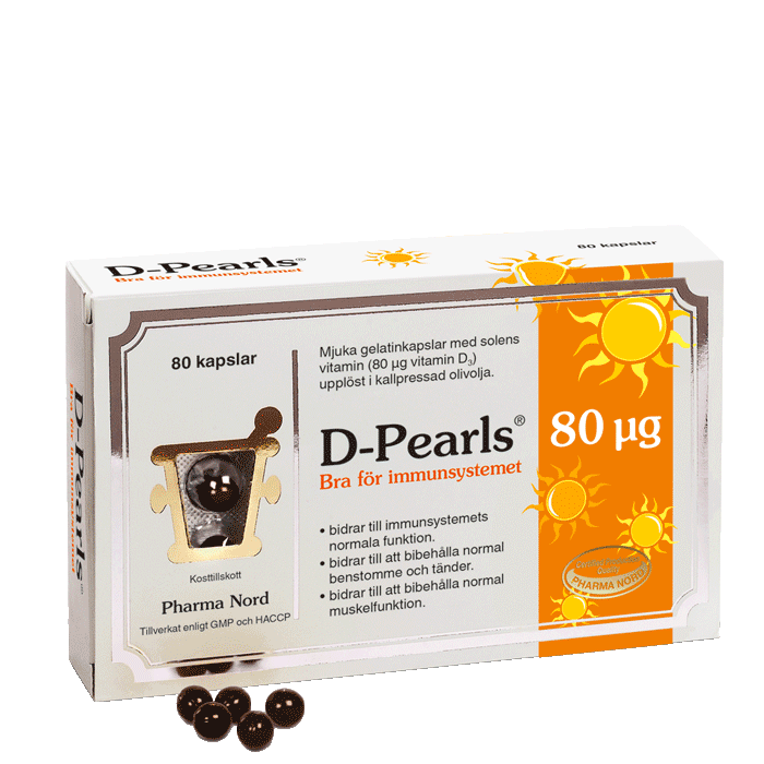 D-Pearls 80 g 3200 IE)80 kapslar