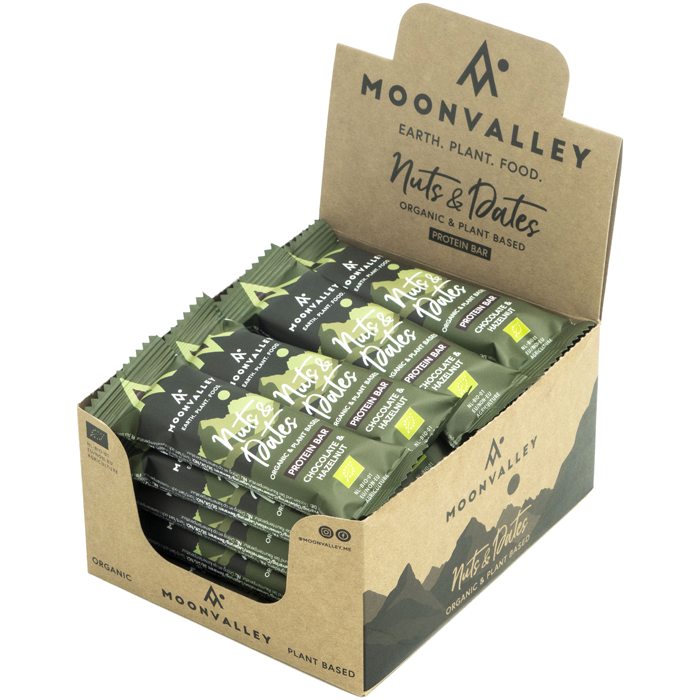 16 x Nöt-och dadelbar Chocolate Hazelnut 47 g Kort datum