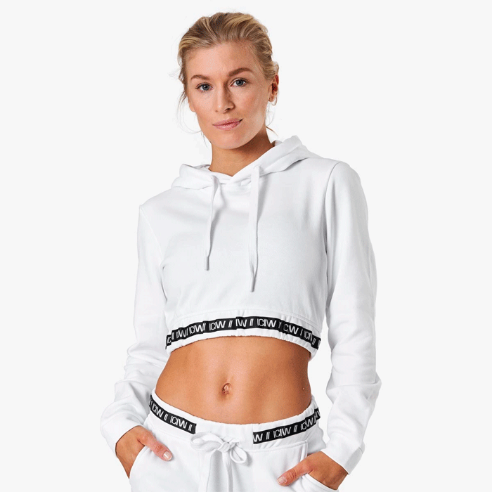 Bild av Chill Out Cropped Hoodie, White