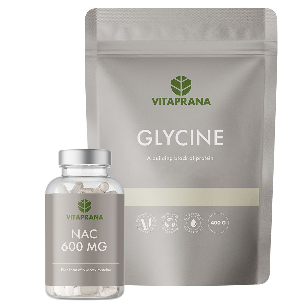 Glycine 400g + NAC 600 mg 100 kapslar Aminosyror