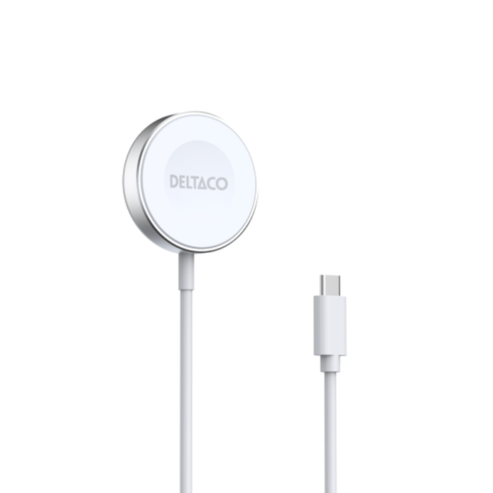 Laddare för Apple Watch och Samsung Galaxy Watch med USB-C-kabel 1 m Vit