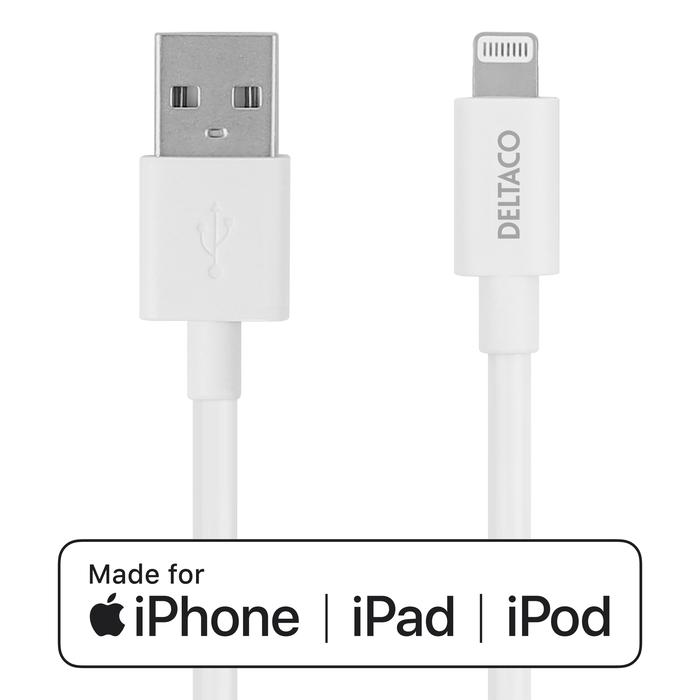 USB-A till Lightning-kabel 1 m Vit