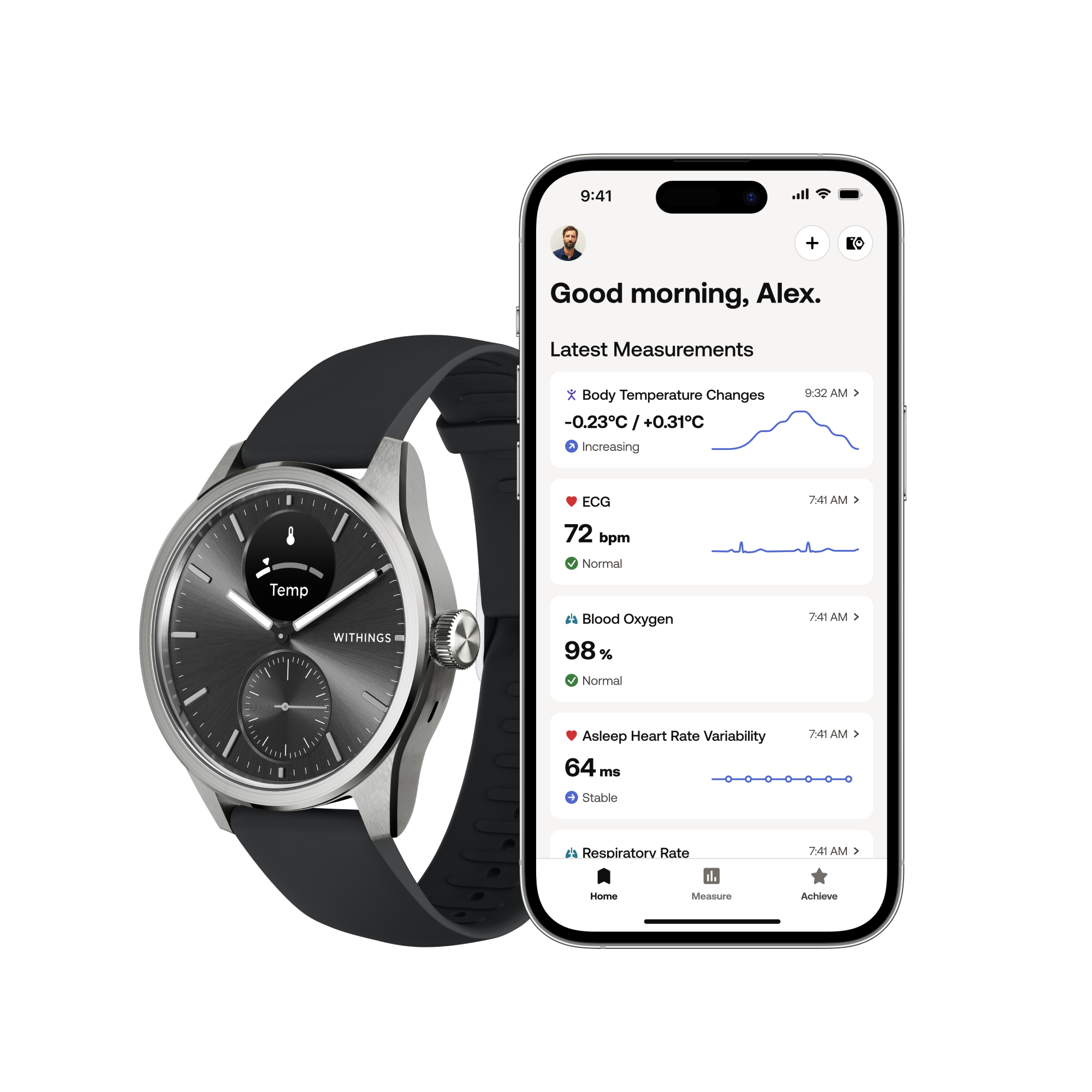 Tr&auml;ningsklocka Scanwatch 2 42mm Black