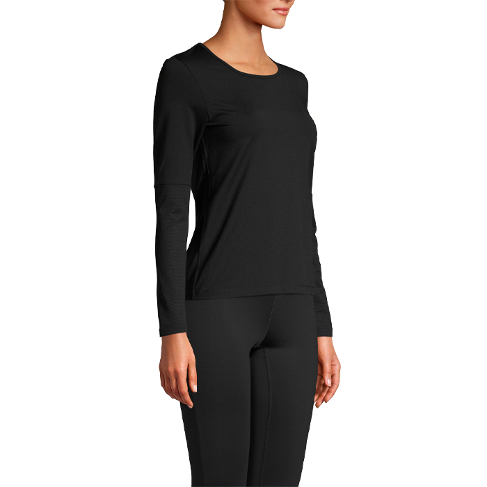 Essential Long Sleeve with Mesh Insert, Black, 34 