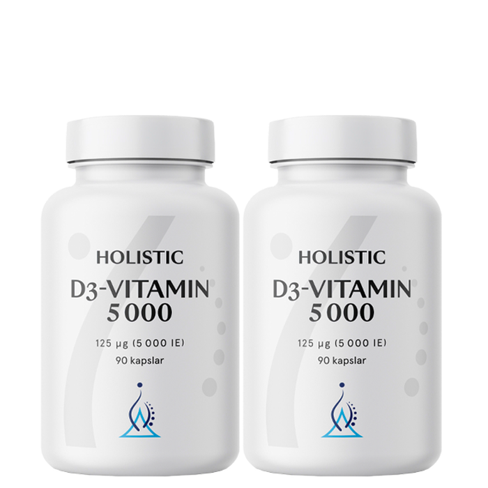 2 x D3-vitamin 5000 IE 90 kapslar