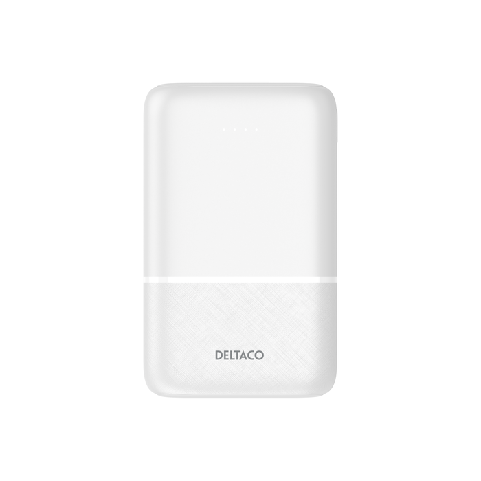 Powerbank 10 000 mAh med 2x USB-A och 1x USB-C Vit