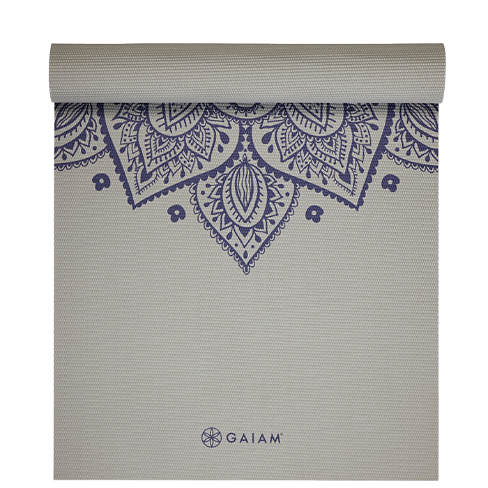 Gaiam Sustained Grey Sundial Flower Yoga Mat 5 mm - Gaiam