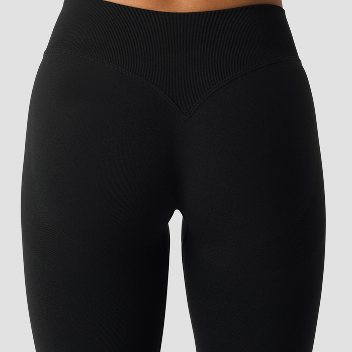 Smooth Seamless Tights Medelh&ouml;g Midja V‑form Svart