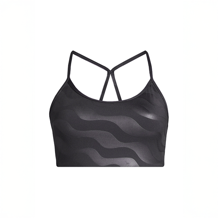Sleek Sport‑BH Svart M&ouml;nstrad