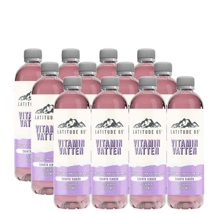 12 x Latitude 65, Vitaminvatten, 500 ml