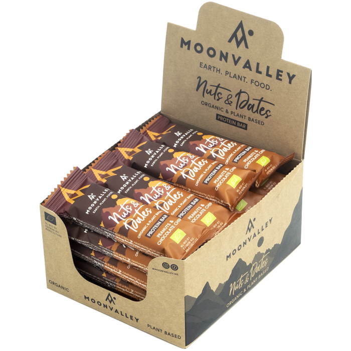 16 x Nöt-och dadelbar Peanuts Chocolate Chip 47 g Kort datum