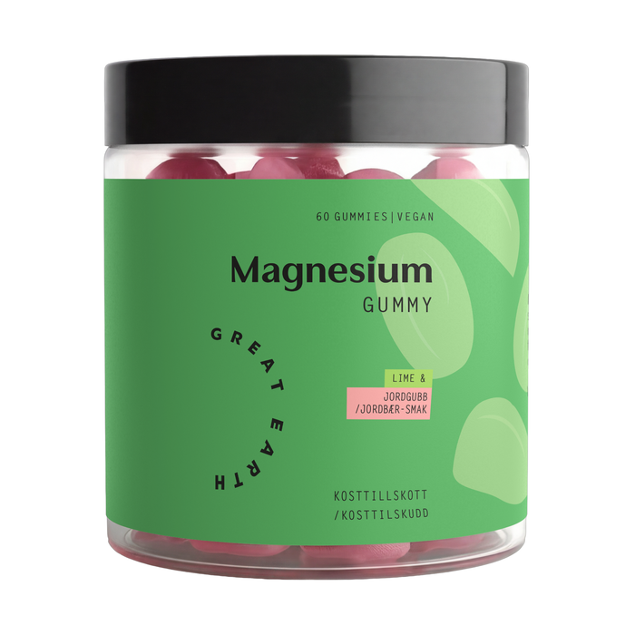 Magnesium Jordgubb Lime, 60 gummies Jordgubb & Lime