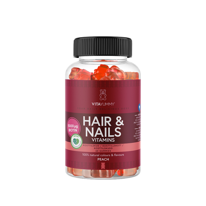 Hår & Naglar Gummies Persika 60 st