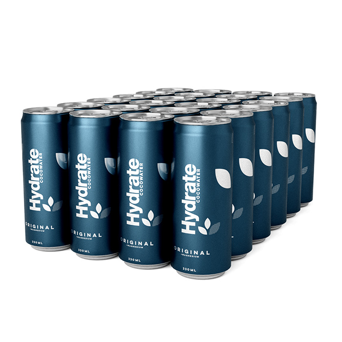 24 x Hydrate Kolsyrat Kokosvatten Flak 330 ml original