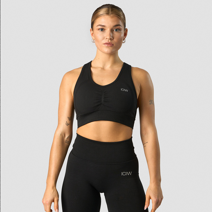 Rush Seamless Sports Bra, Black