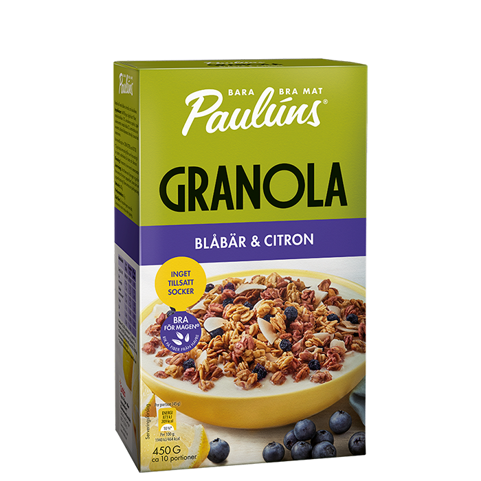 Granola Blåbär Citron 450 g