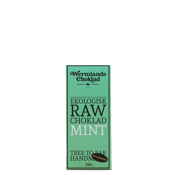 Raw Ekologisk Choklad Mint Och Nibs 50 g