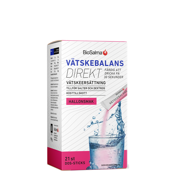 Vätskebalans Direkt Vätskeersättning 21 portionspåsar Hallon