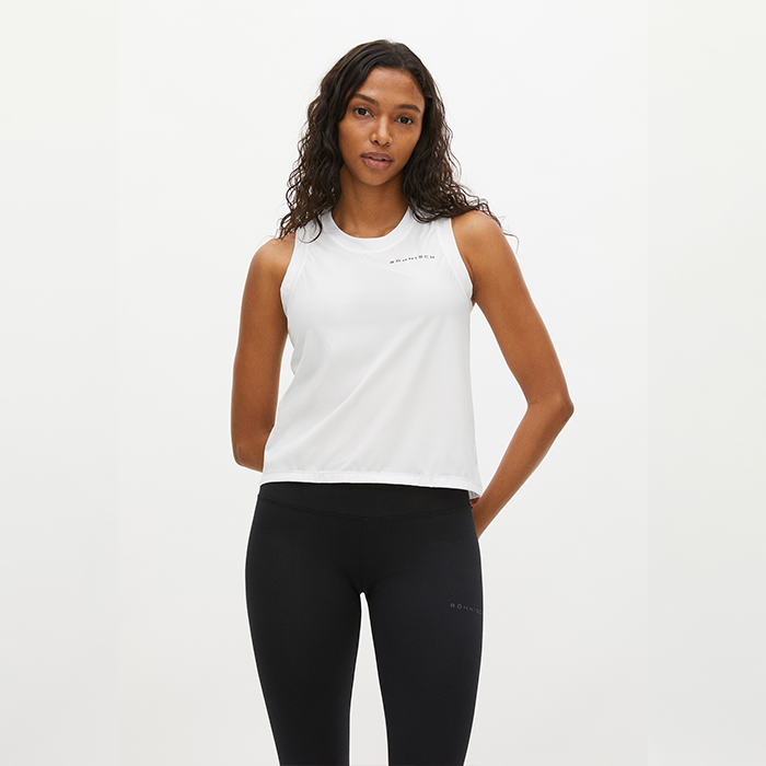 Rib Cropped Singlet, White
