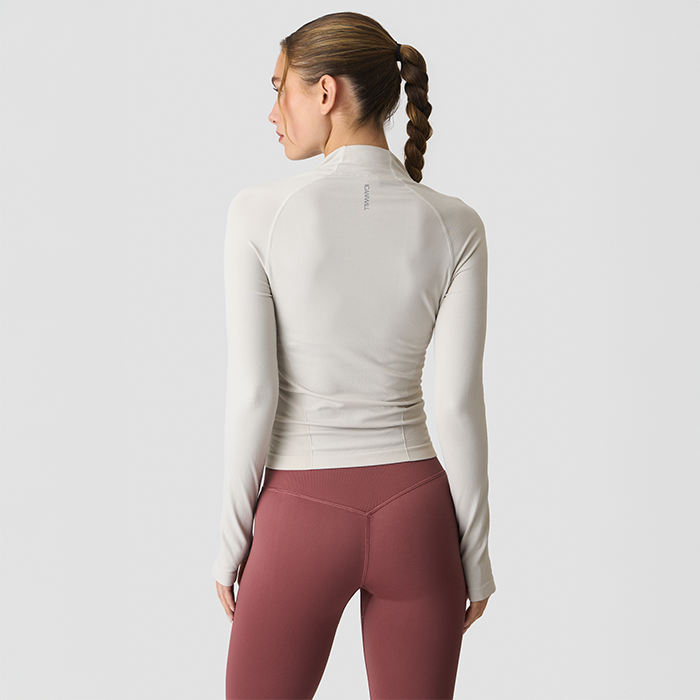 Define Halv-Zip Tr&ouml;ja Beige